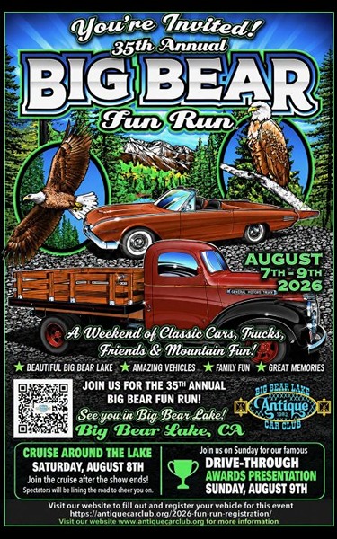 Big Bear Fun Run Car Show flyer August 2026